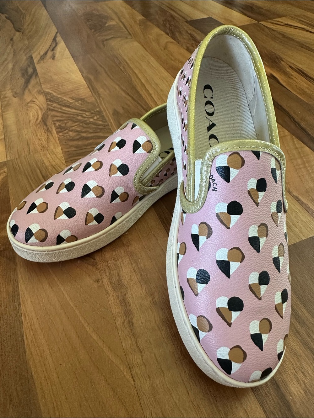 Coach Pink Ice Cream Graphic Slip-On Sneakers for Kids